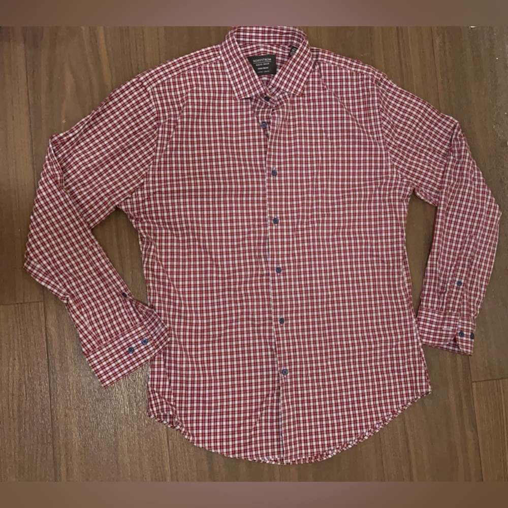 Nordstrom men’s shop non-iron stretched trim fit shirt